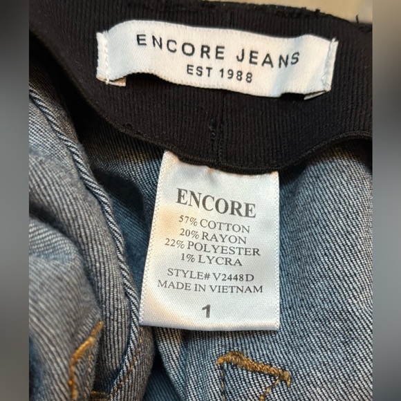 ENCORE BLUE JEANS WESTERN SUPER FLARED FRAYED HEM HIGH WAIST BLUE JEANS SZ 1 - Picture 9 of 9